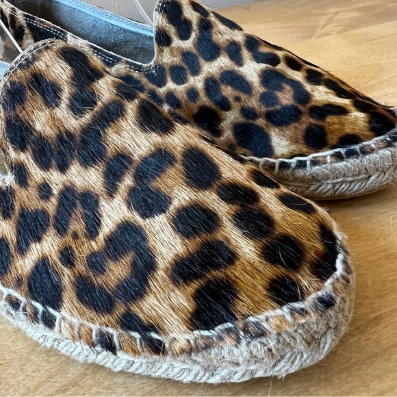 MANEBI ACCRA LEOPARD PRINT CALF HAIR ESPADRILLE 40-9 - Picture 4 of 8